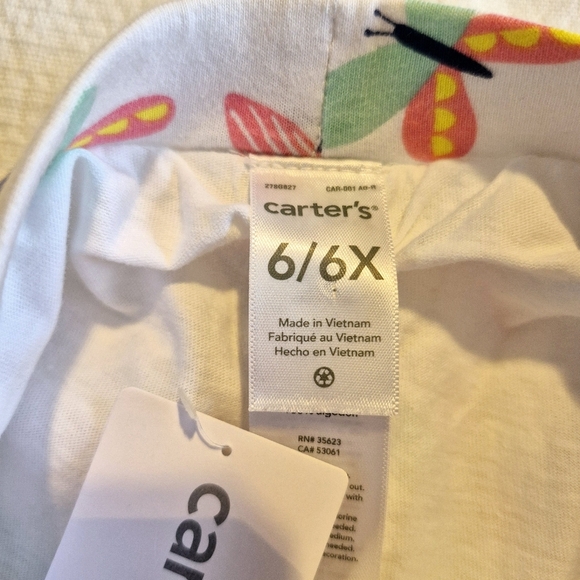 Carter's 6 6X white skirt with butterfly design & modesty shorts, NWT - Picture 3 of 5